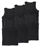 Bonjour Men's Cotton Jersey Vests 6 Pack - Breathable Sleeveless Tank Tops Vests for Men, Soft Lightweight Undershirts, Classic Fit Gym & Casual Everyday Wear (White/Black/Assorted)