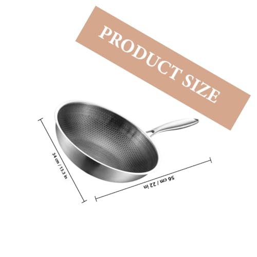 Wok de acero inoxidable con fondo plano 34 cm miniatura 2