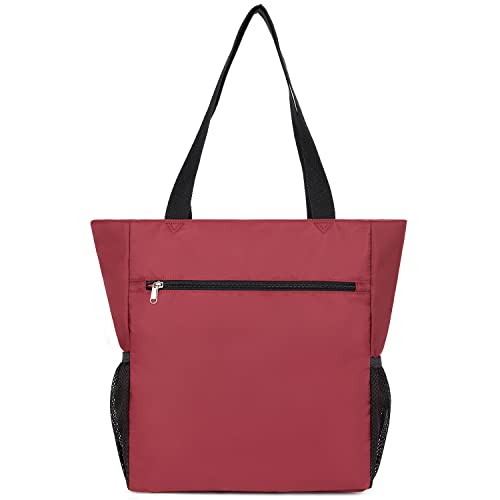 Image of ETidy Large Capacity Foldable Tote Bag With Zipper | Water-resistant, Lightweight, Sandproof, Beach Bag, Gym Bag, Travel Shopping Bag