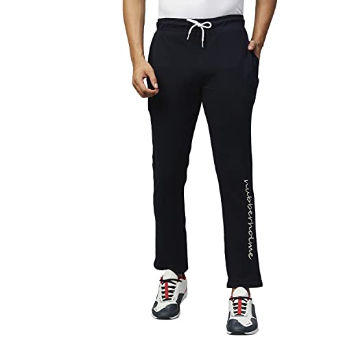 Image of Hubberholme Men's Slim Fit All Season Wear Cotton Track Pants - Trackpant with Drawstring Elastic Waistband, Lower for Jogging, Gym, Sports & Dailywear