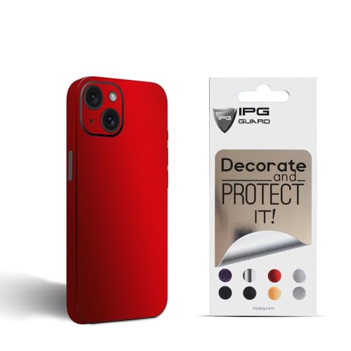 Protection carbone rouge pour iPhone 15 Plus IPG dos et côtés