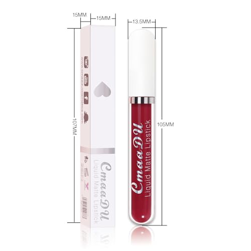 Image of evpct 1Pcs Plum Purple Liquid Matte Lipstick Lipgloss Set for Women, labiales mate 24 horas originales matte larga duracion 24 Hour Lipstick Lip Stains Long Lasting Waterproof 24, 12#