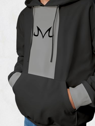 Image of crazymonk Men's Cotton Printed Full Sleeve Oversized Ultra Ego Hoodie - Steel Grey