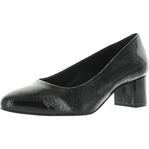 Trotters Women's Loafer/Slipon Pump, Black Snake, 8.5 Wide