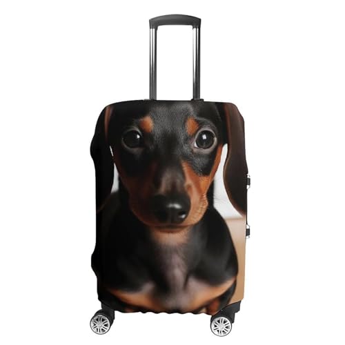 Cute Wiener Sausage Dog Luggage Cover, Washable Elastic Suitcase Cover Protector Fit 18-32 Inch Luggage - Main Image