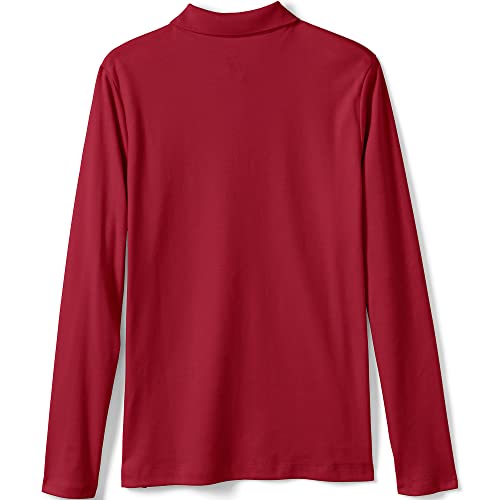 Image of Lands' End School Uniform Girls Long Sleeve Feminine Fit Interlock Polo Shirt