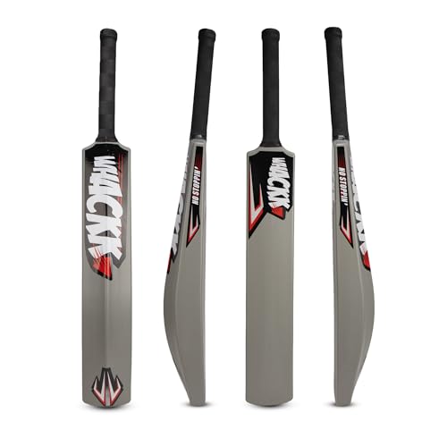 Image of WHACKK Double Blade Cricket Bat Full Size - Virgin Plastic Heavy-Duty Tennis & Turf Bat | Bigger Sweet Spot, Crack-Resistant | Tournament Standard Size 8 for Adults & Seniors (Grey)