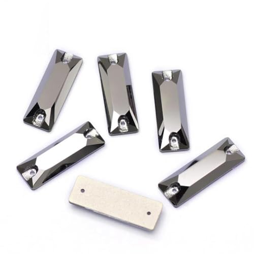 Jet Hematite Cosmic Baguette Cosmic Baguette Coser Gemas de cristal de imitación Jet Hematite 9 x 26 mm 12 piezas