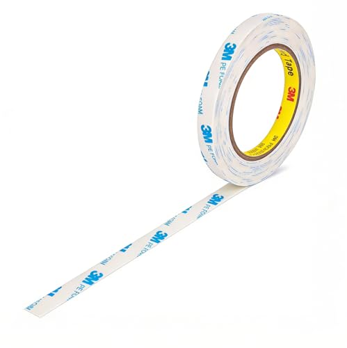 Liedrg Double Sided Tape 0.39"×16.5Ft, Heavy Duty Mounting Tape, Removable PE Foam Tape with No Residue, Waterproof Adhesive Tape for Walls Home Office Decor Crafts Photos Posters
