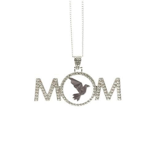 Collier corbeau origami géométrique bijou anniversaire grand-mère
