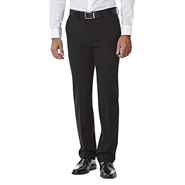 Haggar Herr Solid Gab 4-vägs stretch slim fit kostym separata byxor kostymbyxor, svart, 38 W/32 l, svart, 38W x 32L