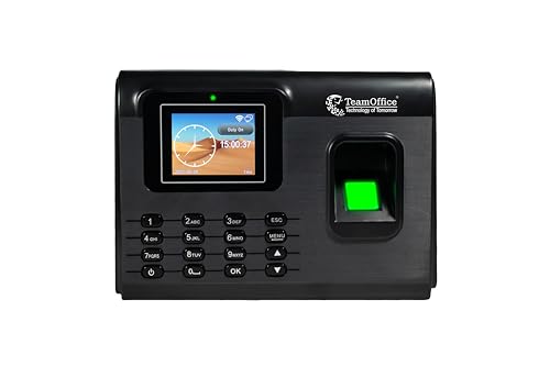 Team Office Z200BW Cloud-Based Biometric Attendance Device | Fingerprint + Card + Wi-Fi + Battery Backup | Office Attendance Machine (Black)