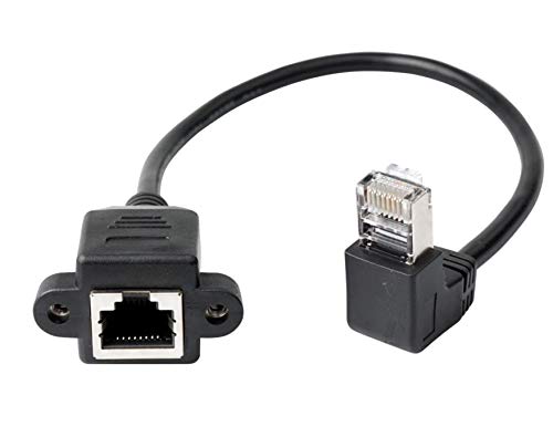 innov8 RJ45 Cat 6 Male to Female Shielded Network Ethernet Cable with Panel Mount for Router, Modem, Switch Boxes, Network Media Player - (Down)
