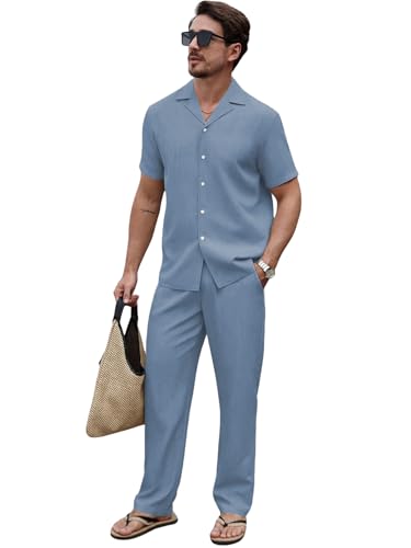 Image of TAGDO Men's Cotton Night Suit Pajama Sets | Night Pants for Man | Co-ord Set for Men |Modern Loungewear (2058)