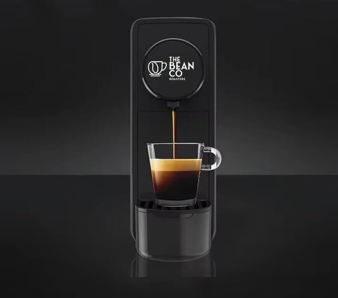 Image of THE BEAN CO Roasters Capsule Machine - 19 Bar Espresso Coffee Maker | Nespresso Compatible | Compact Coffee Machine for Home | Black