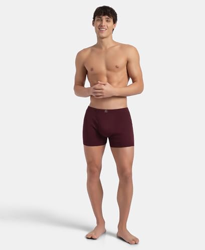 Image of Jockey 8008 Men Super Combed Cotton Rib Solid Boxer Brief with Ultrasoft and Durable Waistband (Pack of 2)