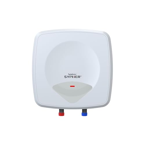 Image of Symphony SYPHER 10 Litre Storage Water Geyser | BEE 5 star Rating Water Heater | 2KW Heating | Glassline Tank | 8 Bar Pressure Compatibility | Warranty: 7 Yr Tank, 3 Yr Heating element, 2 Yr Product