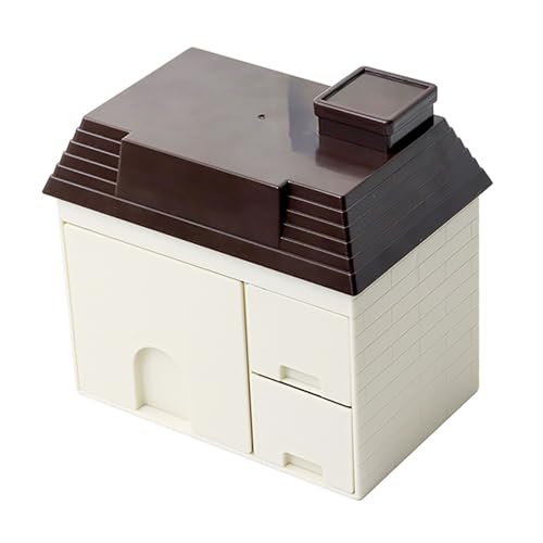 Organizador de Maquillaje, Pequeño Organizador de Escritorio, Cajón de Plástico, Almacenamiento en Forma de Casa, Organización de Escritorio, Caja de Almacenamiento, Papelería,