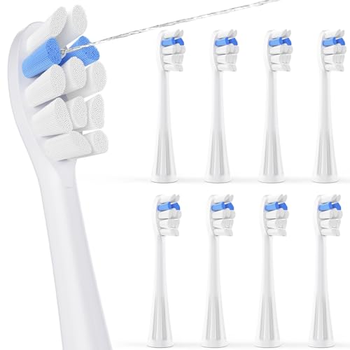 Cabezales de repuesto para cepillo de dientes WaterPik Sonic, Fusión 2.0, cabezales de repuesto para cepillo de dientes eléctrico Biswitif compatibles con SF-01 SF-02 SF-03 SF-04 SFFB-2EW, blanco, 8