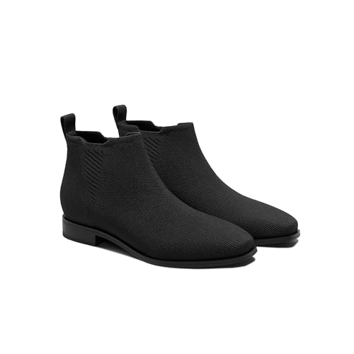 VIVAIA Ryan Slip-On Chelsea Boots for Women, Square Toe Ankle Boots, Water Repellent Comfortable Low Heel Booties for Daily Outfit