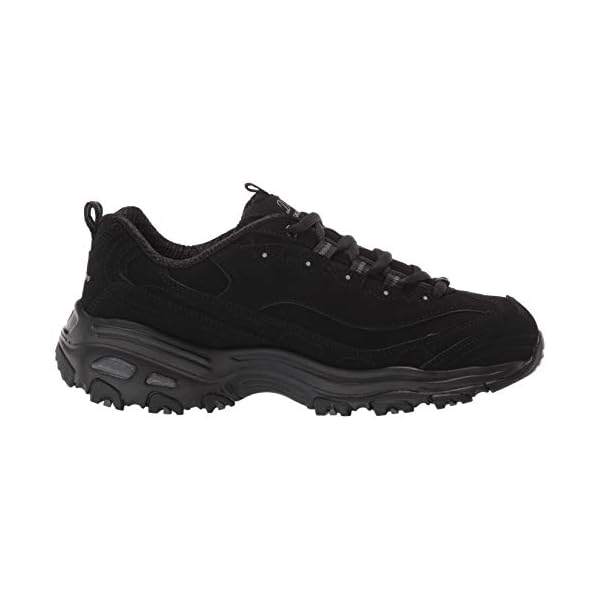 Skechers womens Dlites-play Wide Fashion Sneaker, Black, 10 Wide US