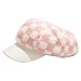 Heathered Plaid Newsboy Cap Classic Ladies Girls Octagonal Cap Casual Checkerboard Berets Thickened Bunny Fur Curved Brim Cap Pink and White Plaid