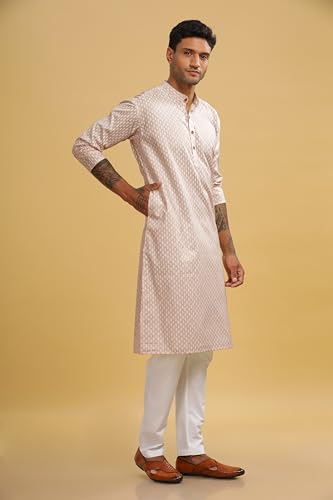 Image of BE ACTIVE Cotton Kurta for Men | Traditional and Classy Design | Indian Kurta | Full Sleeve Kurta