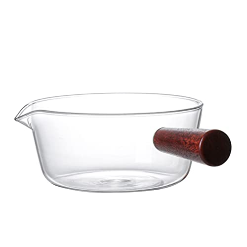 Cabilock 1 Pc Olla De Leche Mini Calentador De Mantequilla Estufa De Cafetera Jarra De Crema De Leche Tazones De Sopa De Cebolla Pequeña Transparente Vidrio Bebé Alto Borosilicato