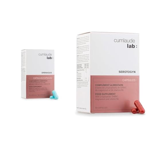 Cumlaude Lab Drenaqua - Complemento Alimenticio Diurético para la Retención de Líquidos, 30 Cápsulas + Cumlaude Lab Serotogyn - Complemento Alimenticio, 60 Cápsulas