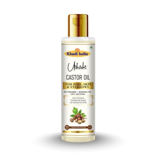 Image of Khadi Castor Oil For Skin & Hair 100ml | Pure & Natural Oil for Hair Growth, Strengthening & Scalp | Non Sticky, Paraben & Mineral Oil Free | For All Hair Types | Daily Use for Men & Women