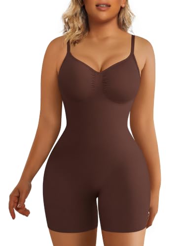 Image of SHAPERX Shapewear for Women Tummy Control Bodysuit Mid Thigh Body Shaper Shorts for a Lifted Look