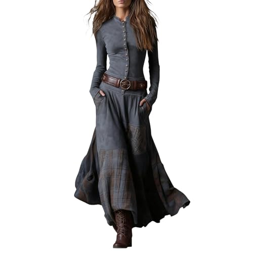 Robe western bohème à motif floral vintage pour femme adepte du rustique