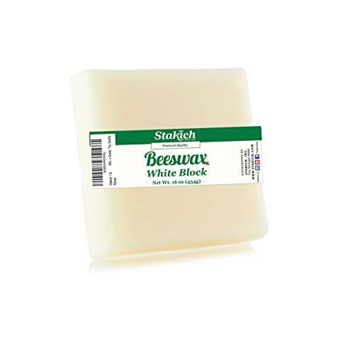 Stakich White Beeswax Block - Natural, Cosmetic Grade - 1 Pound Cover