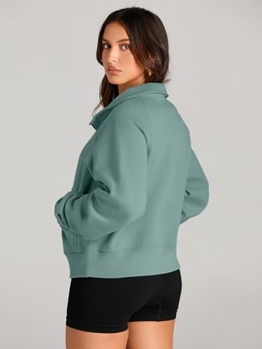 Image of AUTOMET Womens Sweatshirts Half Zip Cropped Pullover Fleece Quarter Zipper Hoodies 2026 Fall Fashion Outfits Clothes