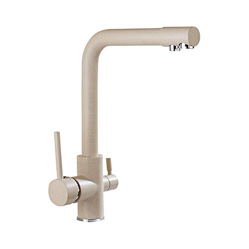 Robinet cuisine 3 en 1 mitigeur évier laiton eau chaude froide purificateur quartz