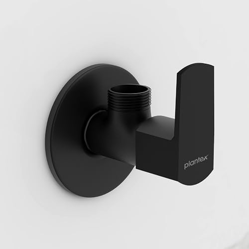 Image of Plantex Angle Cock for Bathroom with Brass Spindle /Angle Valve for Bathroom /Bathroom Accessories Pack of 1 (Saga-Black)