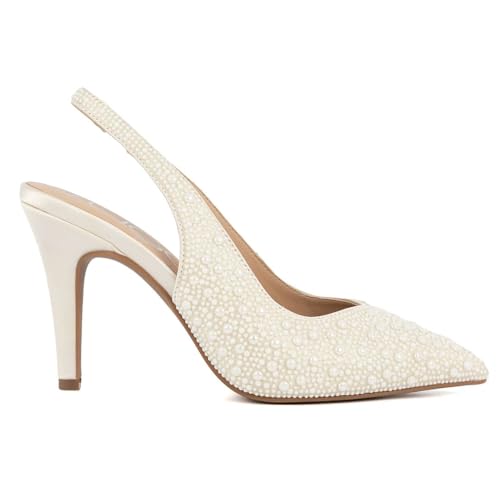 Sugar Women’s Rhinestone Slingback Heels – Sparkly Pointed Toe Stiletto Pumps for Wedding, Party, Evening & Formal Dress Shoes2