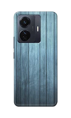 Image of Printed Hard Back Cover Case for Vivo iQOO Z6 Pro 5G | Vivo T1 Pro 5G | Vivo S15e Back Cover (Wooden Blue) -702