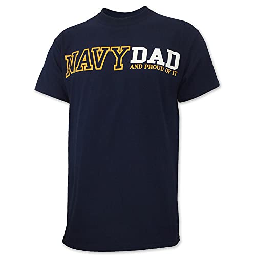 Armed Forces Gear Navy Men's Proud Dad Short Sleeve T-Shirt - Navy Blue