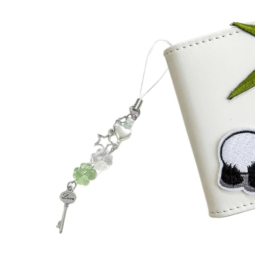 JSGHGDF Handmade Beaded Lanyard Cute Phone Chain Beads Phone Pendant Four Leaf Clovers Shape Phone Jewelry for Phones Key and Ba