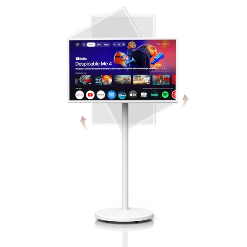 HORION 32 Portable Smart TV Monitor with Wheels Movable Google TV No Battery Non-Touchscreen