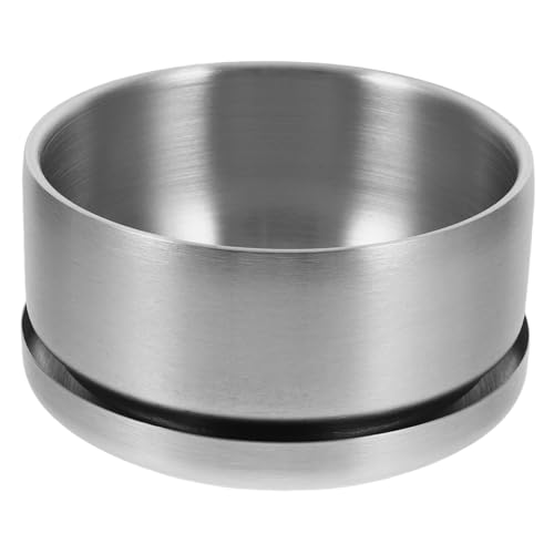 Beaupretty tazón de jabón de afeitar accesorio de para hombres tazones de acero inoxidable para mezclar plato de crema de afeitar jabonera de afeitar de viaje Silver