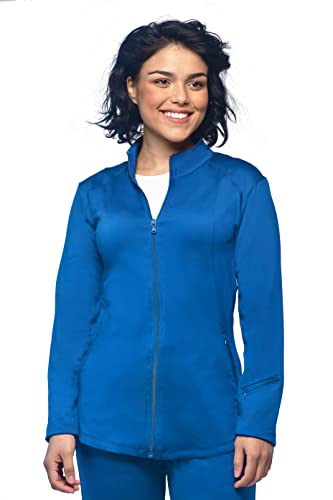 MediChic Women's Scrub Jacket Zipper Front Active Yoga Scrub Jacket Royal