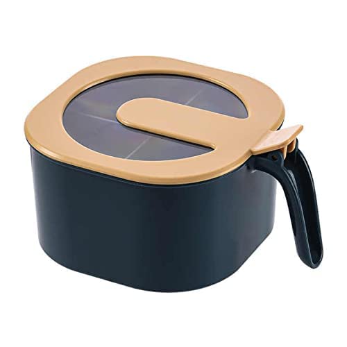 Seasoning Container 4 Compartments Seasoning Box Spice Jar Condiment Container Kitchen Spice Box Salt Jar with Spoons (Multi Colour, Plastic)