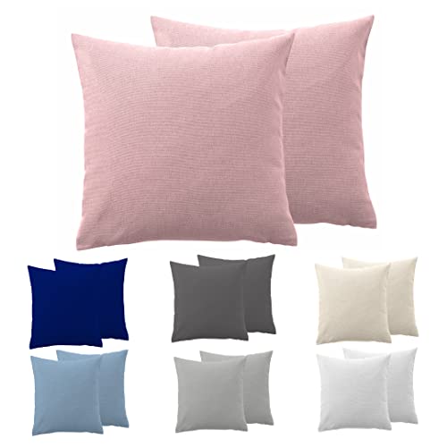 Comfy Wings Lot de 2 taies d'oreiller en Coton 60 x 60 cm 100 % Jersey de Coton pour Les Personnes Dormant sur Le côté, Parure de lit, Oreiller en Jersey Super Doux - Housse - Volet Clair Cover