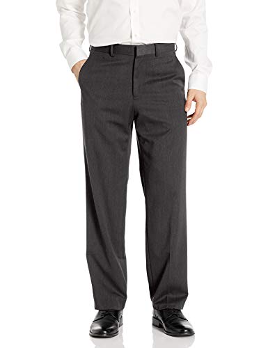 Palm Beach Men's Oxford Plain Suit Separate Pant, Charcoal Pinstripe, 36W X 32L