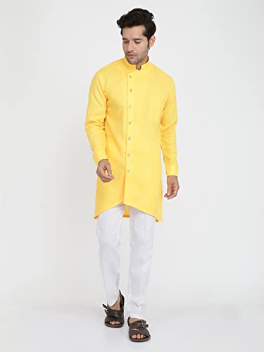Image of Royal Kurta Mens Cotton Angrakha Style Ethnic Kurta and Kurta Set