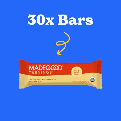 Made Good Mornings Soft Baked Breakfast Bars, Cinnamon Bun 1.06 Oz (30 Count) Gluten Free Snacks