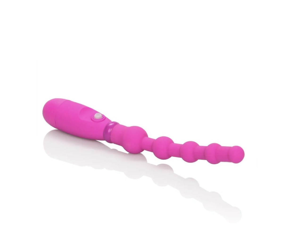 Pink Silicone Backside Vibe Vibrator - Beaded Beginner Backside Sex Toy DX54618