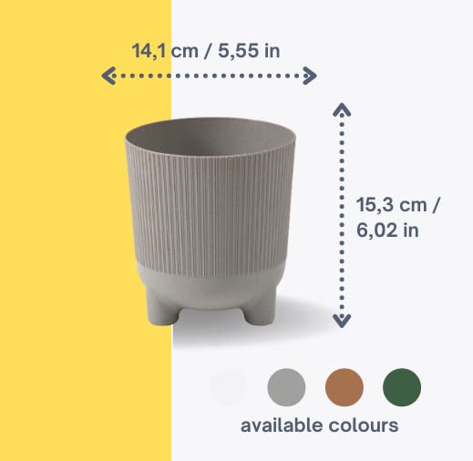 Lamela ARIA ECO WOOD JUMPER Flowerpot Herb Plant New Season 2022 Balcony Garden Container Bucket Unique Surface Design Origina Kids Room impress? (diameter 14 cm - Image 3